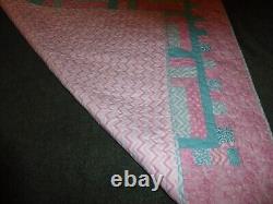 PINK & GREENhandmade baby, lap, crib, tummy time quilt 43 1/2 by 51