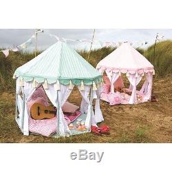 Pavilion Play Tent / Summer Play House with Floor Quilt by Win Green Green/Pink