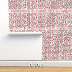 Peel-and-Stick Removable Wallpaper Christmas Green Pink Red Typography ABCs
