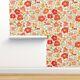 Peel-and-stick Removable Wallpaper Floral Garden Watercolor Poppy Red Pink Green