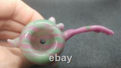 Pink Dragon Wing Mint Green Twist 14mm Glass Bowl by Subconscious Design USA