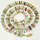 Pink Green Blue Smooth Tourmaline Crystal Beads 25 Inch Necklace With Clasp