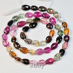 Pink Green Blue Yellow Tourmaline Faceted Pear Briolette Bead 16 Strand