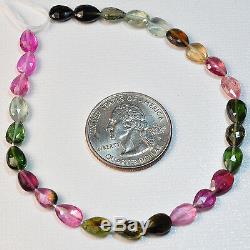 Pink Green Blue Yellow Tourmaline Faceted Pear Briolette Bead 8 Strand