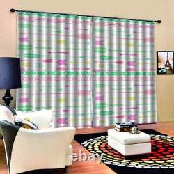 Pink Green Double Arrow Printing 3D Blockout Curtains Fabric Window Home Decor
