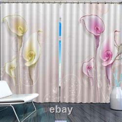 Pink Green Horn Bud 3D Curtain Blockout Photo Printing Curtains Drape Fabric