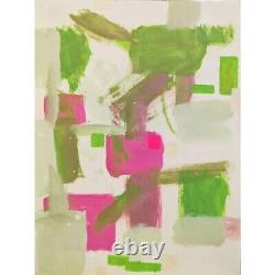 Pink Green Original Abstract Painting Art For Living Room Bedroom 9 x 12