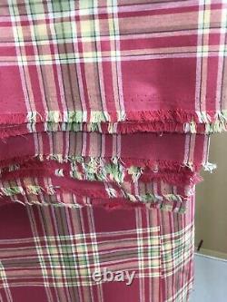 Pink Green Tartan Plaid Decorator Upholstery Fabric New 56 x 11.3 yds