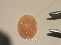 Pink Opals x 3 from Coober Pedy flashes of red & green 4.44 cts Rare