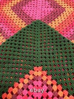 Pink green mixed bohemian blanket new