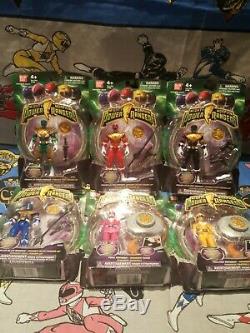Power Rangers Mighty Morphin 2010 power up set of 6 green pink yellow blue black