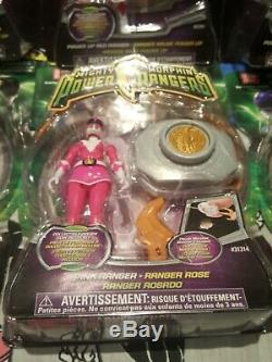 Power Rangers Mighty Morphin 2010 power up set of 6 green pink yellow blue black
