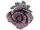 Pretty Rose Flower Design Pink Rubies & Green Emerald 2.33tcw Fashion Party Ring