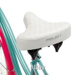 Projekt Women's Beach Cruiser Bicycle Pioneer Edition Tiffany Green and Pink