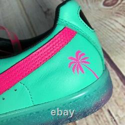 Puma Clyde 1973 South Beach Miami Palm Tree Leather Teal Green Pink Mens Sizes
