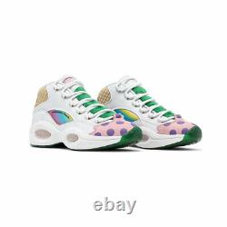 Reebok Iverson Question Mid Candy Land GZ8826 White/Pink/Green SZ 8-15 100% New