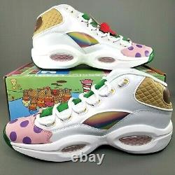 Reebok Question Mid x Candy Land Basketball Shoes Mens Size 12 White Green Pink