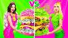 Rich Pink Vs Broke Green Food Challenge Color Battle Rich Vs Poor Girl Taste Test By Ratata