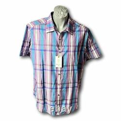 Robert Graham Size 3XL Mens Shirt Multicolor Plaid Blue Pink Green Brights New