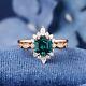 Rose Gold 14k Solid Asscher Shape Emerald Ring For Her Moissanite Studded Design