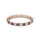 Round Eternity Pink Spinel Green Apatite 10k Rose Gold Women Stackable Ring