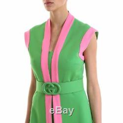 SALE! NWT Gucci GG belt green/pink dress with belt -size M Rtl $2000