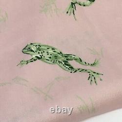 Scalamandre fabric CALABASSAS COUNTY Light Pink Green Frog #16383 1.5 Yds +