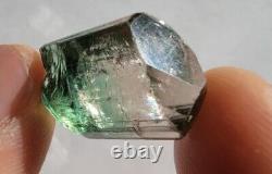 Seafoam Green & Pink Bicolor Natural Tourmaline Gem Crystal For Faceting