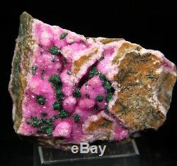 Sharp Green Kolwezite on Pink Cobaltoan Calcite, Mashamba, Congo! CA149
