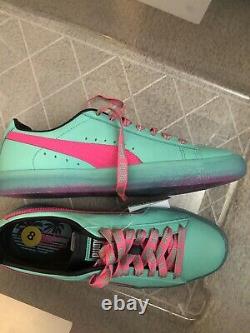 Size 8 Women's 9.5 Puma Clyde South Beach Miami Palm Tree Mens Green Pink NEW