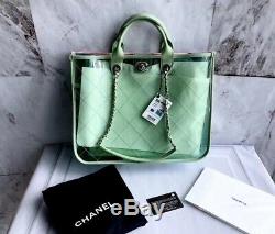 Special SALE! NWT CHANEL New Coco Splash PVC/Leather Pink/Green/Blue Tote