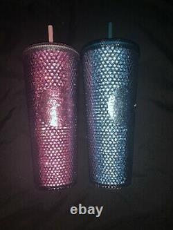 Starbucks studded tumbler glittery Blue/green Teal And Pink/mauve