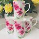 Stechcol Gracie Bone China Wild Pink Poppy Flower Floral Coffee Mug /tea Cup Set
