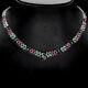 Sterling Silver Blue Sapphire Green Emerald Pink Ruby Necklace 18 1/2 To 20 1/2