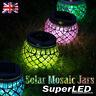 Superled + Solar Garden Mosaic Jar Lights, Red, Green, Blue & Gold New Effect