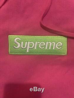 Supreme Box Logo Hoodie Size Large Bogo Lime Green Pink Hooded