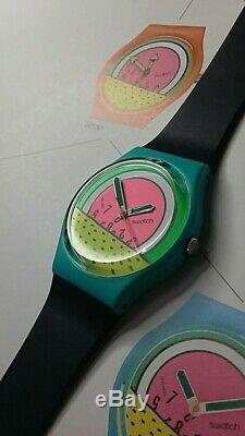 Swatch Keith Haring Breakdance GO 001 PROTOTYPE -hand large green- second pink