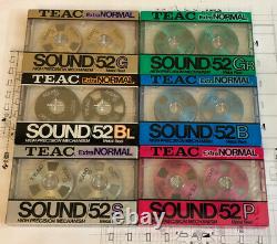 TEAC Sound 52 Cassette Lot NEW SEALED 6 Colors Gold Silver Pink Black Blue Green
