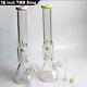 Thick 7mm Glass Beaker Bong With Percolator 16 Inches Tall Pink Or Green