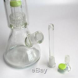 THICK 7MM Glass Beaker Bong with Percolator 16 inches Tall Pink or Green
