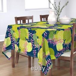 Tablecloth Pink Green Blue Yellow Flowers Floral Cotton Sateen