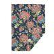 Throw Blanket Chintz Floral Navy Blue Pink Green Flowers Botanical 48 X 70in