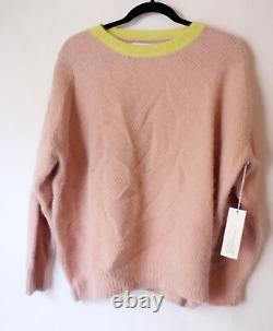 Tonya Taylor 70% Angora Long Sleeve Pink Green Sweater NEW Medium Large M/L