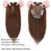Toupee Topper Clip In Hair Hairpiece 100% Remy Human Hair Top Silk Mono Base Wig