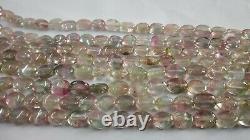 Tourmaline Bi-Colour Pink & Green 4 Strand Natural Gemstone Oval Smooth 215 Ct