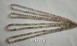 Tourmaline Bi-Colour Pink & Green 4 Strand Natural Gemstone Oval Smooth 215 Ct