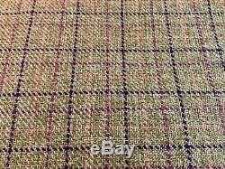 Tweed Check Wool Type Fire Retardant Green/Pink Upholstery Fabric