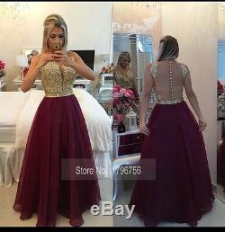 UK Red/green/champagne/black/pink & Gold Formal Prom Evening Dress Sizes 6-20