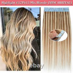 USA SALES 150G Full Head Thick Tape in Remy Real Human Hair Extensions Skin Weft