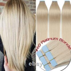 US Super Tape In Glue 100% Remy Human Hair Extensions Real Thick 60pcs 150g J389